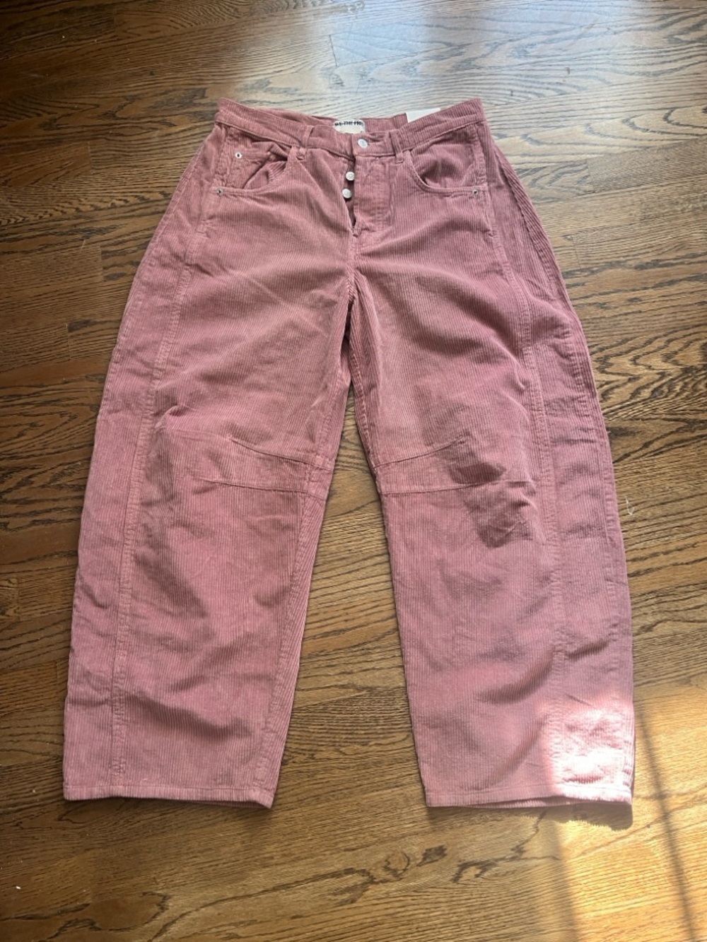 We The Free Dusty Rose Corduroy Barrel Pants